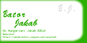 bator jakab business card